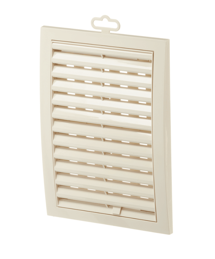 Решетка пластиковая жалюзийная ERA 2525РРП Ivory (250х250мм)