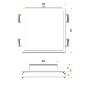 Диффузор под покраску скрытого монтажа SECRET SOFT FRAME D200мм
